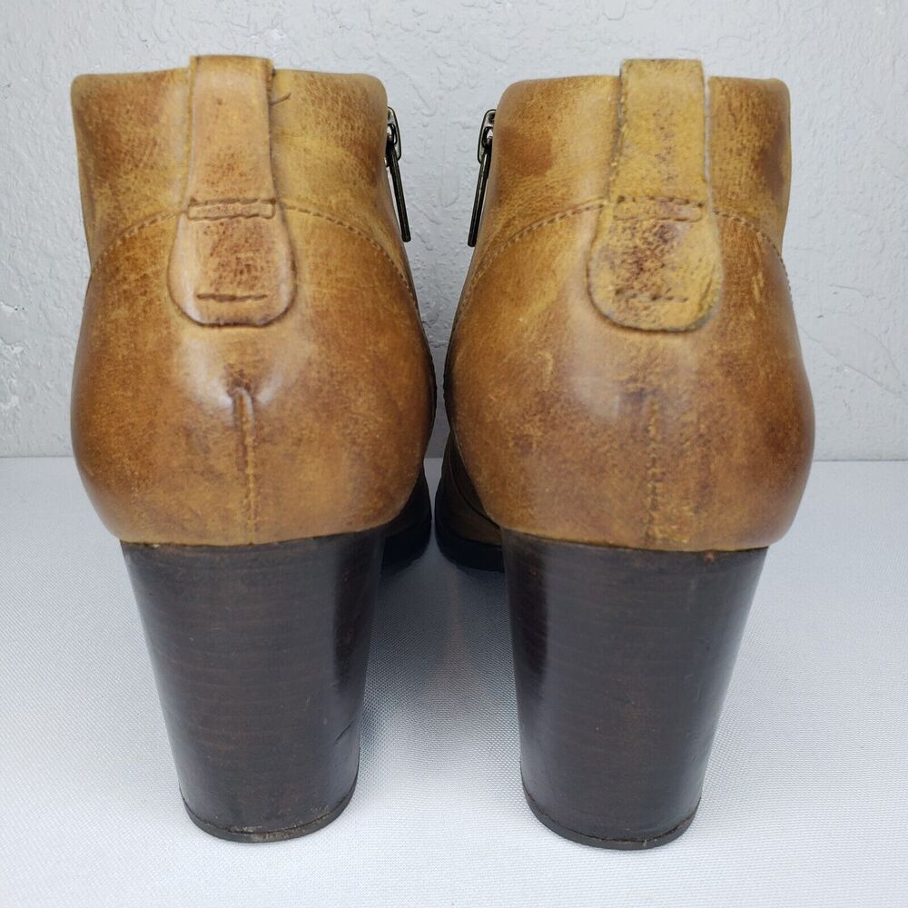 Clarks Indigo Women’s Distressed Brown Leather Ankle Boots Heels Sz US 11M - Picture 5 of 14